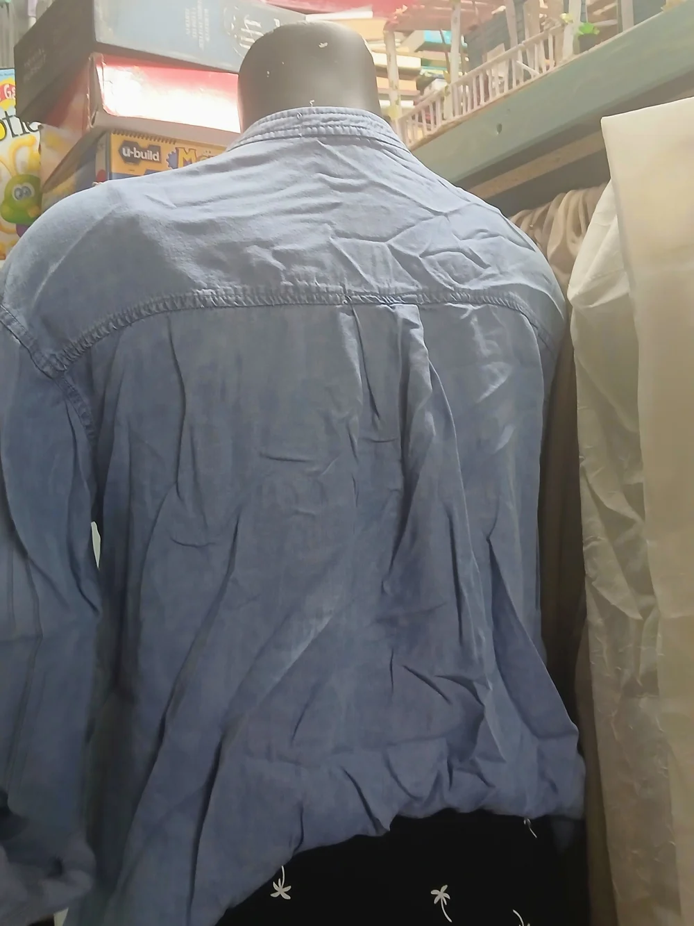 Zenana Outfitters Light Blue Button-Up Utility Shirt
